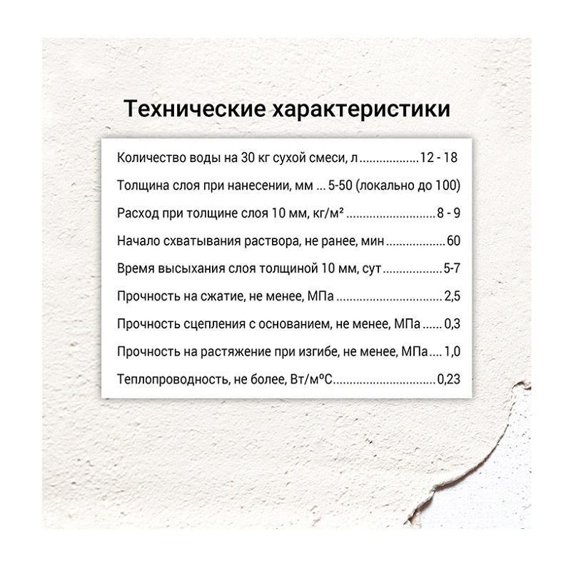 Штукатурка гипсовая Unis Теплон белый, 30 кг