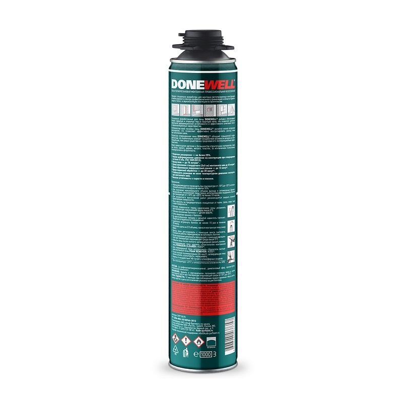Пена полиуретановая монтажная Donewell 70, всесезонная(1 л)