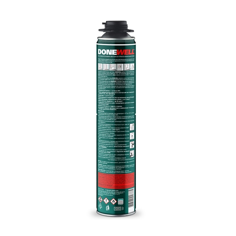 Пена полиуретановая монтажная Donewell 65, летняя (1 л)