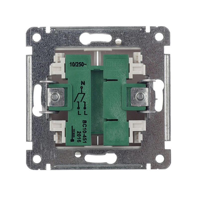 Выключатель с/у Master ВС10-451, 2 клавиши, б/инд, белый