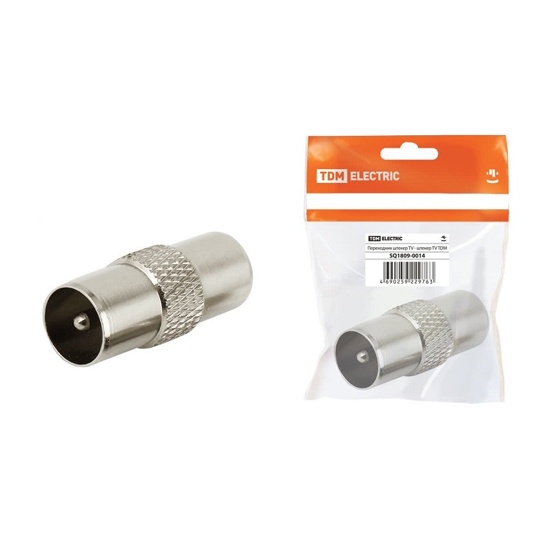 Переходник штекер TV-штекер TV, металл