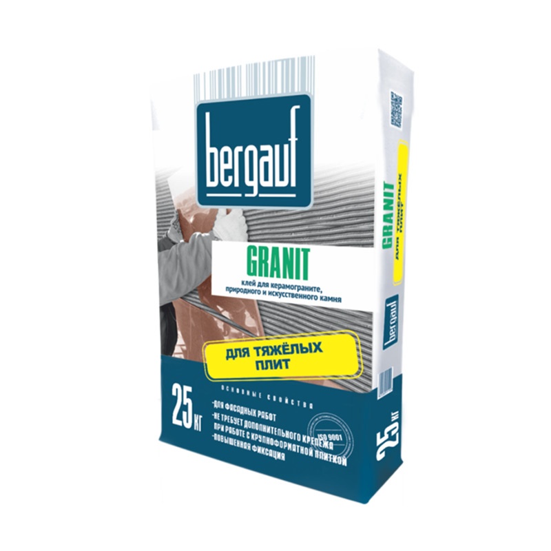 Клей для крупноформатных и тяжелых плит Bergauf Granit (25 кг)
