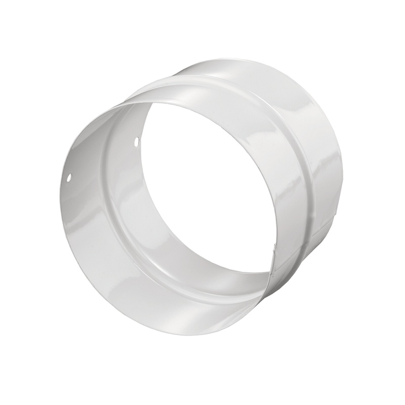 Патрубок для круглых стальных воздуховодов, d=125 мм, оцинк. Белый