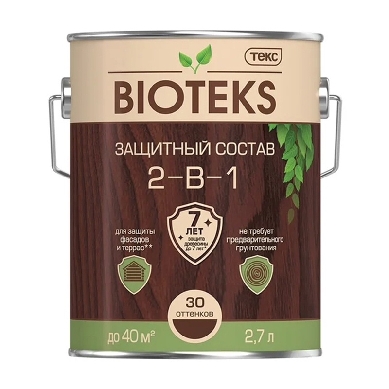 Антисептик Текс Bioteks состав 2в1 мореный дуб (2,7 л)