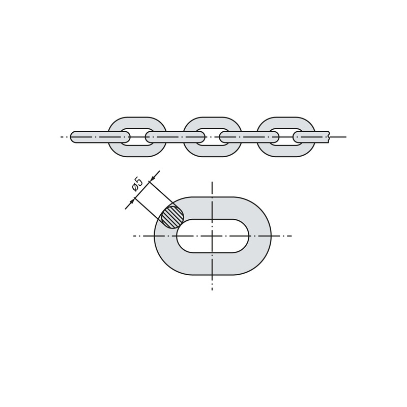 Цепь короткозвенная SWFS DIN766 М5 (30 м)