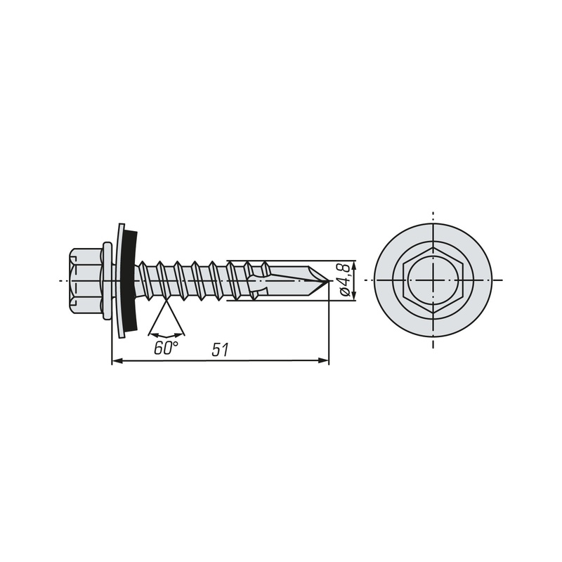 Саморез кровельный SWFS Premium RAL-3003 ZP 4,8х51 (250 шт)