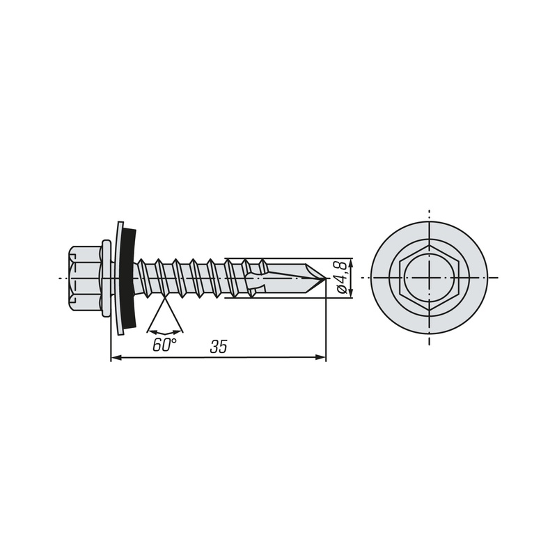 Саморез кровельный SWFS Premium RAL-5005 ZP 4,8х35 (250 шт)