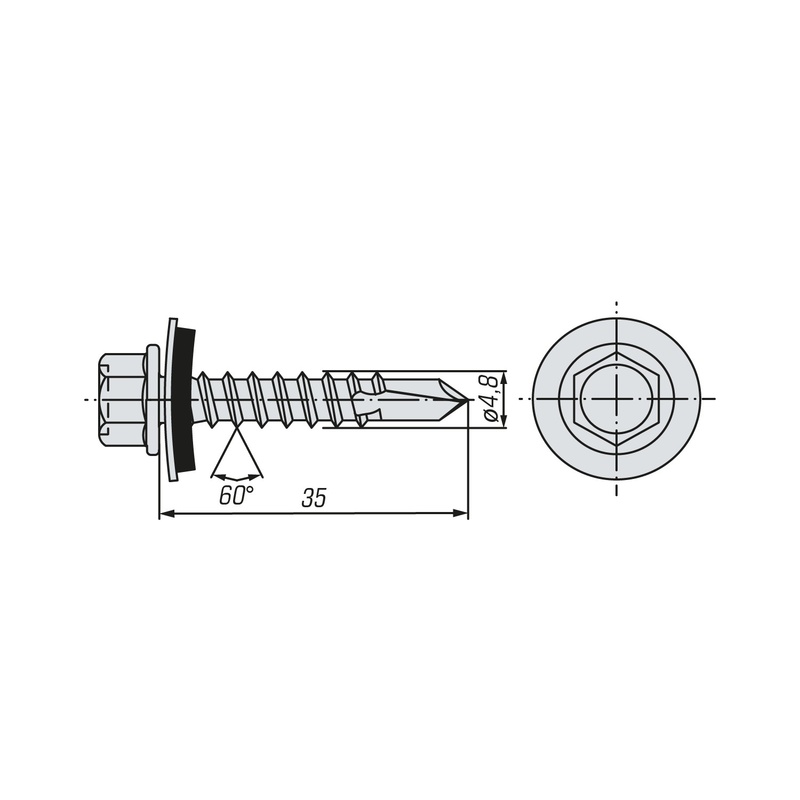 Саморез кровельный SWFS Premium RAL-6026 ZP 4,8х35 (250 шт)