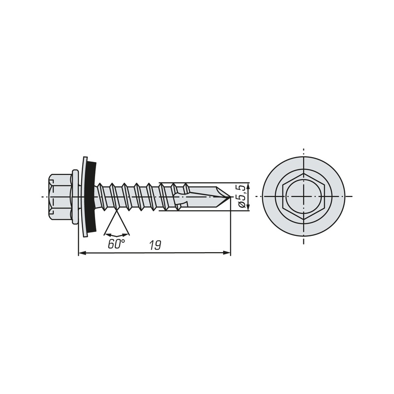 Саморез кровельный SWFS Premium RAL-9003 ZP 5,5х19 (3500 шт)