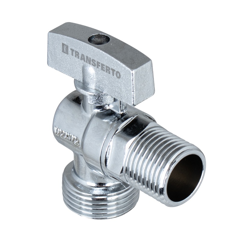 Кран шаровый угловой Klip 5003, с отражателем, 1/2"х1/2" Н/Н, бабочка