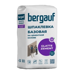 Шпаклевка базовая цементная Bergauf Glatte Zement серая, 25 кг