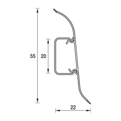 Плинтус Ideal Комфорт 282, кабель-каналом и мягким краем, палисандр серый, 55 мм (2,2 м)