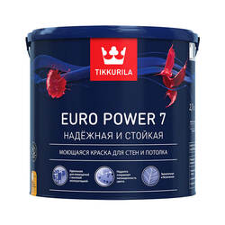 Краска моющаяся Tikkurila/Tikkivala Euro Power 7 основа А матовая (2,7 л)